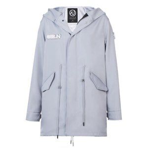 NEW Baby Marble Blue Hood Mid Parka OZLANA SIZE M